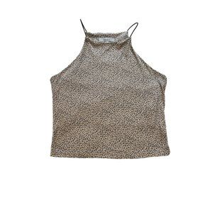 Gaze High Neck Spaghetti Strap Tank Size: M